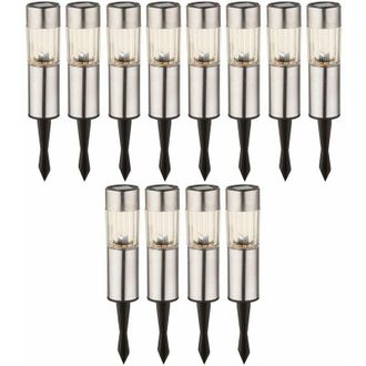 ETC Shop 12 luci solari in acciaio inox a led spina luci picco della batteria di illuminazione esterna
