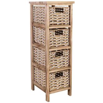 Wanderlust Deco Cajonera De Madera Marr&oacute;n 26x32x81 Cm