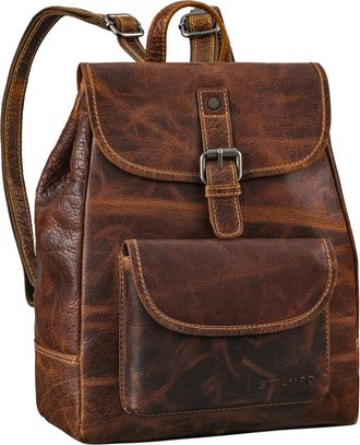 STILORD Adele Leather Backpack Bag for Women - Small Womens Rucksack Genuine Leather for Travel Work Everyday, Colour:luino - brown