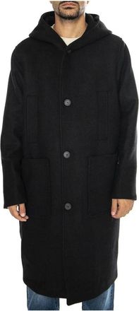 Elvine Charlie Parka - Heren - Parka Jassen - Zwart - L - Wol - Jassen