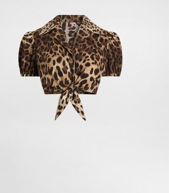 Dolce & Gabbana Leo-print Poplin Shirt - Woman Shirts And Tops Animal Print 40