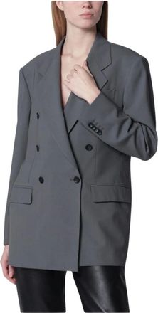 Tagliatore Jassen, Dames, Grijs, L, Wol, Loreley Double-Breasted Blazer