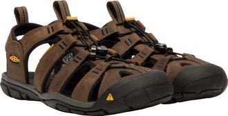 Keen Sandale KEEN CLEARWATER CNX LEATHER, Herren, Gr. 43, braun (schwarz earth, schwarz), Leder, Schuhe Sandale