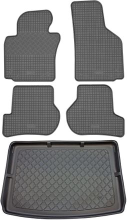 OEM Volkswagen Golf V 1k Plus Hatchback (5 Puertas) De Enero De 2005 A 2009. Juego De Alfombrillas De Goma Para Coche Y Alfombrilla Para Maletero