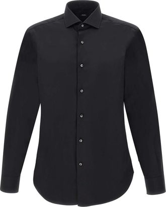 Barba Cotton Shirt - Heren - Casual Overhemden - Zwart - L - Katoen - Overhemden