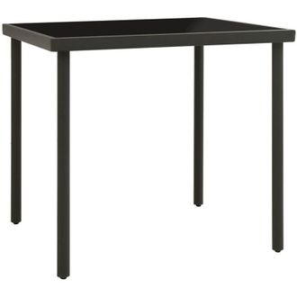 vidaXL Tavolo da Pranzo per Esterni Antracite 80x80x72cm Vetro Acciaio - Vidaxl