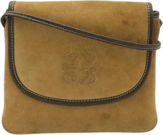 Loewe Pre-owned Pochette Schoudertas - Dames - Vintage Schoudertas - Bruin - ONE Size - Su&egrave;de - Vintage