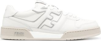 Fendi Match FF-appliqué leather sneakers - men - Calf Leather/Rubber/Fabric/Calf Leather - 9.5 - White