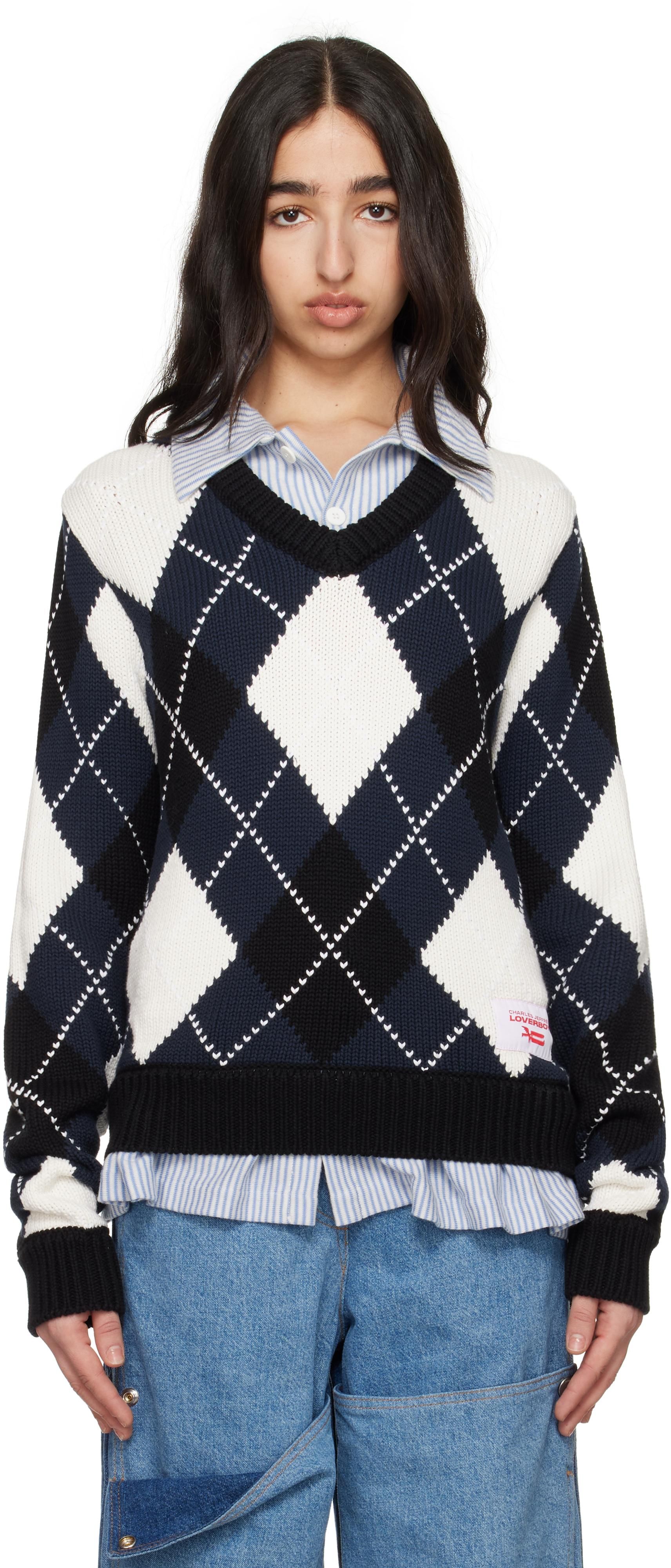 Comme Des Garçons Sweater Small Red Emblem Knit Clothing
