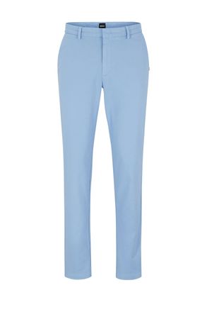 HUGO BOSS Mens Kaito 1 Cotton Trousers Open Blue - Size 38W/32L
