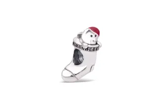 Pandora Christmas Stocking Charm - Red Enamel & Clear CZ