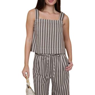 Blu Pepper Stripe Square Neck Tank in Dark Brown at Nordstrom Rack, Size Medium