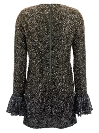 Rotate Beaded Sequin Appliqu&eacute; Dress - Charcoal