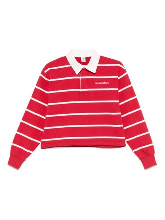 Sporty & Rich striped polo shirt - unisex - Cotton - S - Red