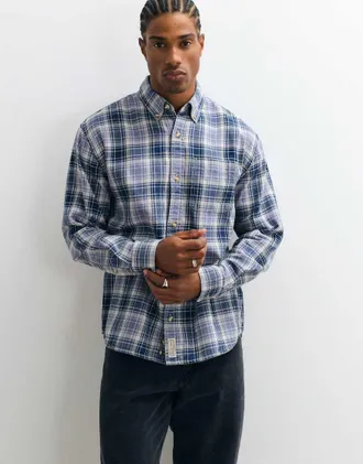 Abercrombie & Fitch camicia flanella oversize a quadri blu