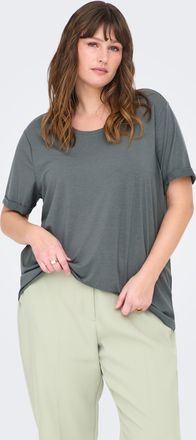 Only Carmakoma CARMOSTER S/S FOLD UP TOP JRS NOOS Materialmix, regular fit