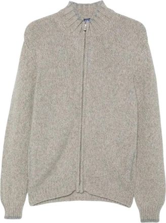 Fedeli Ritsluiting Vest - Heren - Vesten - Grijs - L - Wol - Truien & Vesten