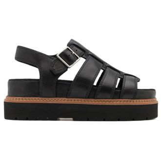 Clarks Orianna Twist Leather Womens Comfort Sandals - UK 5 - US 7.5 Women - EU 38 - Black - Size:UK 5