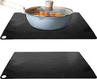 OEM Alfombrillas Protectoras Para Placas De Inducci&oacute;n, Cuadradas De 35x25 Cm, De Silicona Y Fibra De Vidrio, Con Base Ign&iacute;fuga (2 Unidades)
