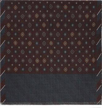 Altea Bordeaux Wool Geometric Scarf
