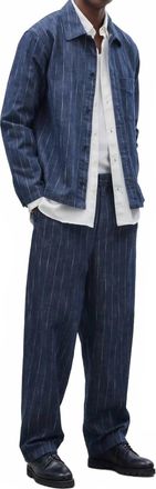 Closed Blomberg Wide Relaxed Pants In Dark Blue Stripe