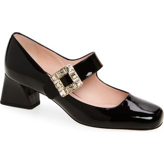 Roger Vivier Tr&egrave;s Vivier Strass Pump in Nero at Nordstrom, Size 5.5Us