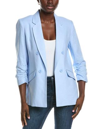 Jones New York Scrunch Sleeve Linen-Blend Jacket