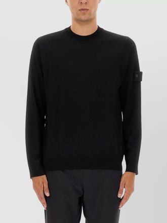 Stone Island long sleeve ribbed cuff crew neck sweater