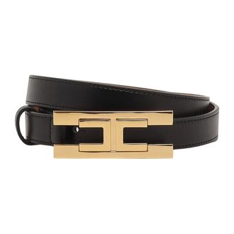 Elisabetta Franchi Accessoires, Dames, Zwart, M, Katoen, Belt With Logo