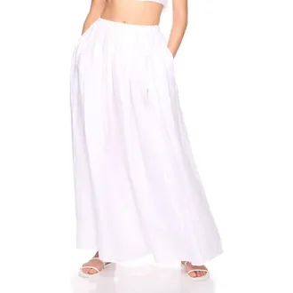 Susana Monaco Wrap Linen Maxi Skirt in Sugar at Nordstrom, Size Medium
