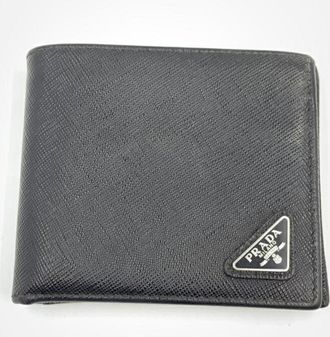 Prada Black Leather Wallet (Bi-Fold) (Pre-Owned)