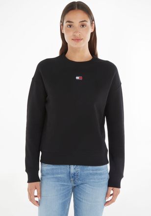 Tommy Jeans Sweatshirt TOMMY JEANS CURVE TJW BXY BADGE CREW EXT, Damen, Gr. 4XL (50), schwarz, Sweatware, Obermaterial: 100% Baumwolle, unifarben, Basic, Rundhals