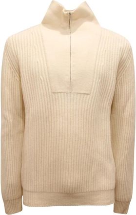 PT01 Mezza Ritssluiting Trui - Heren - Coltruien - Beige - XL - Wol - Truien & Vesten