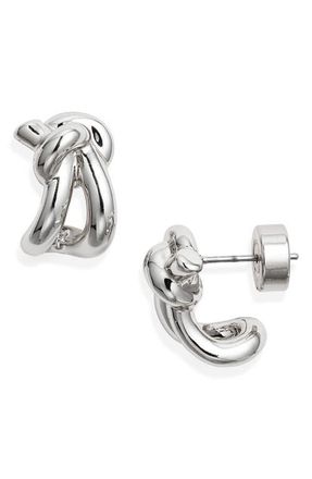 Nordstrom Demi Fine Knot Huggie Hoop Earrings in Sterling Silver Plated at Nordstrom