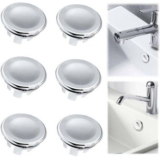 OEM Set Di 6 Tappi Di Troppo Pieno, Finitura Impiallacciata, Copertura Di Troppo Pieno Per Lavello Da Cucina E Bagno, Tappo Di Troppo Pieno Per Lavabo, Ba