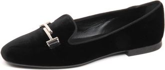 Tod's Fluwelen ballerina platte schoenen - Dames - Loafers - Zwart - 36 EU - Schoenen