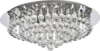Searchlight Searchlight Hanna 8 Light Semi Flush Ceiling Light Chrome with Crystals, G9