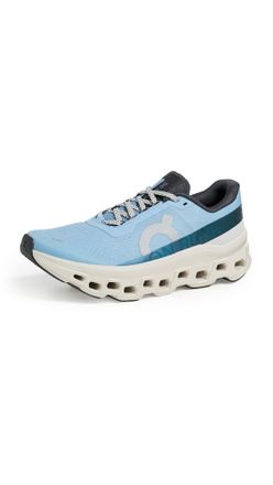 On Womens Cloudmonster 1 Sneakers, Cerulean/Ice, 9.5