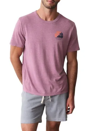 Marine Layer Hemp & Cotton Graphic T-Shirt in Red Violet at Nordstrom, Size Xx-Large