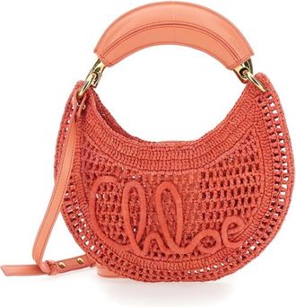 Chlo&eacute; Handbag P782 With Leather Logo Detail Fuchsia