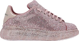 Philipp Plein Schoenen, Dames, Roze, 36 EU, Leer, Suede Runner Full Strass