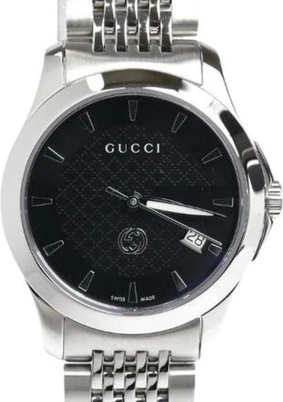 Gucci Pre-owned Watches, female, Black, Size: ONE SIZE Pre-owned Stainless Steel Watch