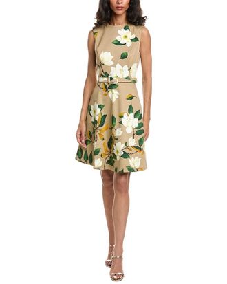 Oscar De La Renta Degrade Magnolia Twill Dress