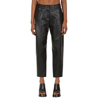 Stella McCartney Stella McCartney, Straight Trousers, female, Black, Size: S Faux Leather Pants