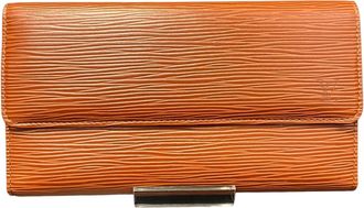 Louis Vuitton Brown Leather Long Wallet (Bi-Fold) (Pre-Owned)