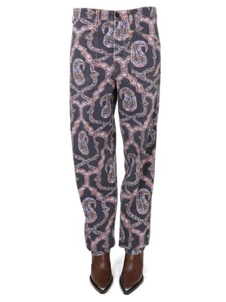 Etro Multicolor Straight Mid Rise Jeans