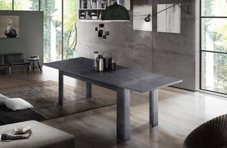 Dmora Mesa De Comedor Extensible, Made In Italy, Mesa Moderna Con Extensiones, Consola Extensible, 140 / 190x90h75 Cm, Color Gris Pizarra, Con Embalaje Refo
