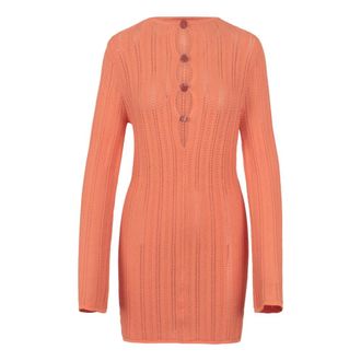 Baobab Baobab Collection, Long Knitwear, female, Orange, Size: S Knitted Mini Dress