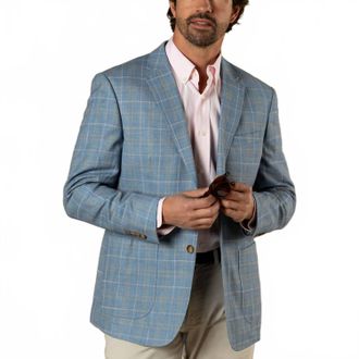 Duck Head Bradner Paid Sport Coat In Chambray Blue
