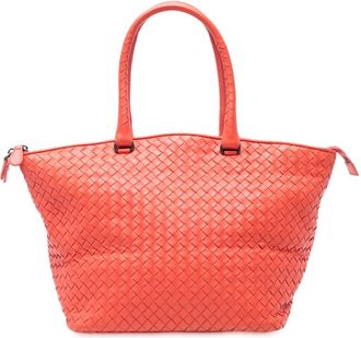 Bottega Veneta Pre-owned Bottega Veneta Nappa Intrecciato Zip Tote MNWINHOG85DRDRNT